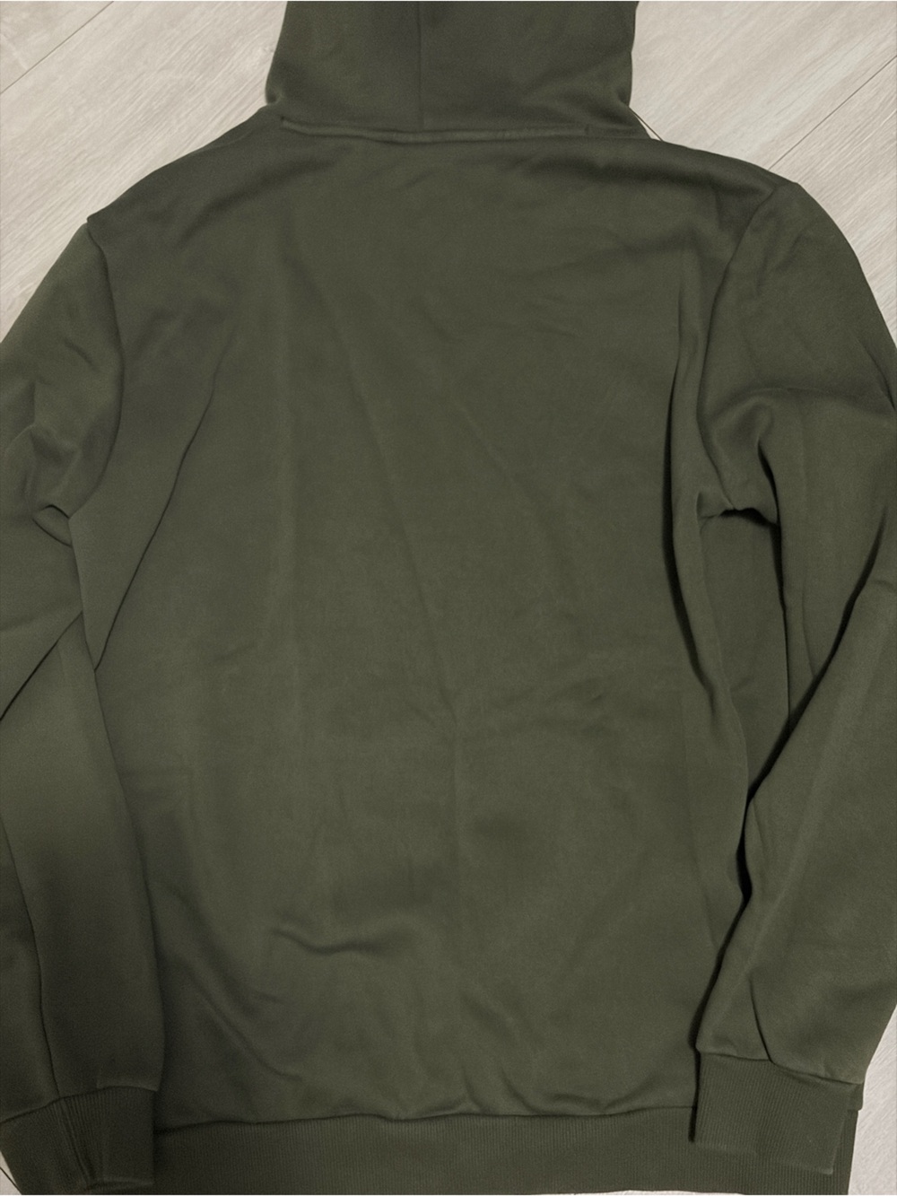 Puma Olive Green Crewneck Hoodie with Black and White Logos - Picture 6 of 6